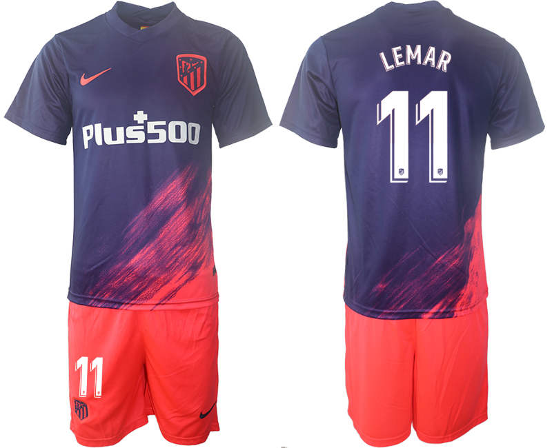 Men 2021-2022 Club Atletico Madrid away purple #11 Soccer Jersey